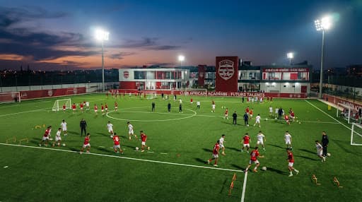 Jeunes joueurs du Club Africain Academy à l'entraînement